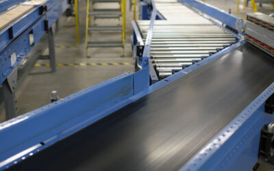 Conveyor belt inside a manufacturing site